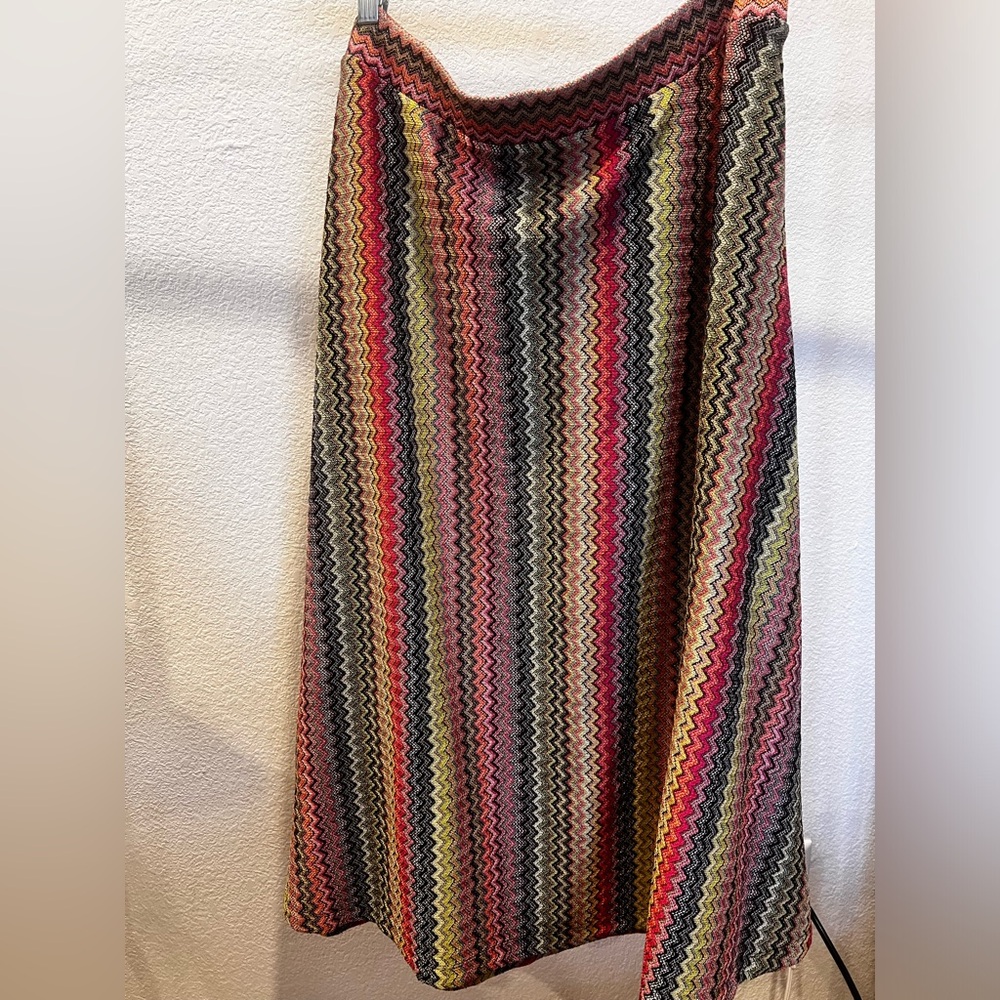 Anthropologie Maeve Arely Chevron A-line Midi Skirt